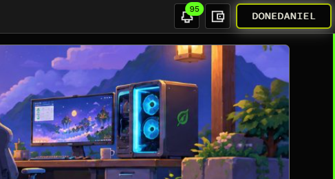 Alphabot header with the DONEDANIEL account button in the top-right corner.