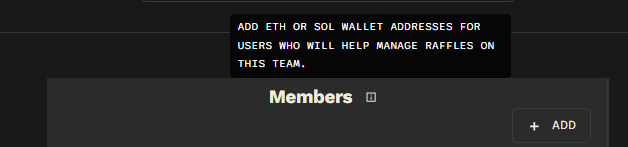 Members section with the Add button.